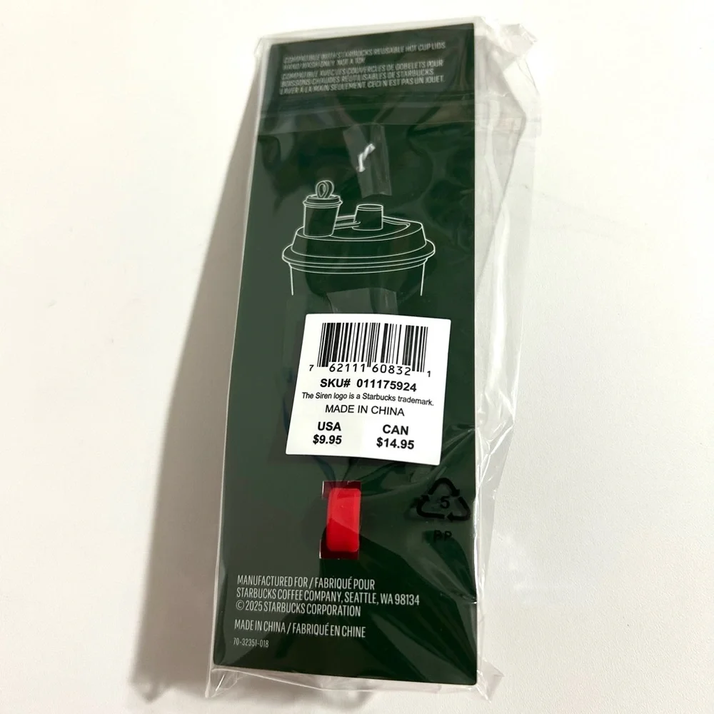 Starbucks Holiday 2025 Red Cup Keychain with Silver‎ Clip